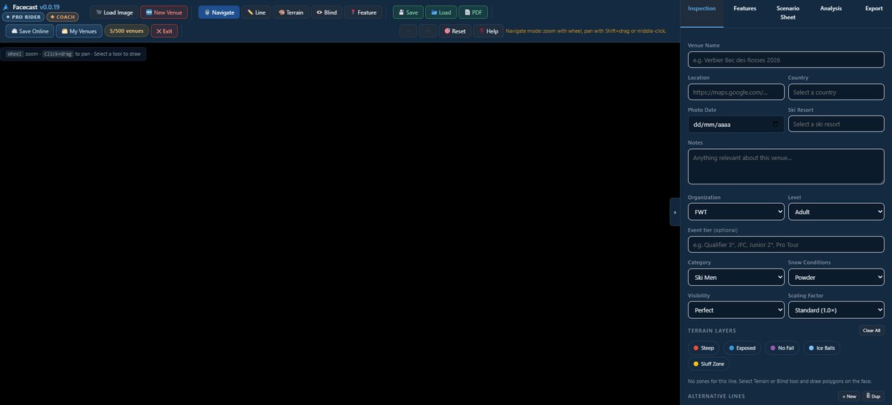 The full editor with the toolbar, canvas and right sidebar labelled.